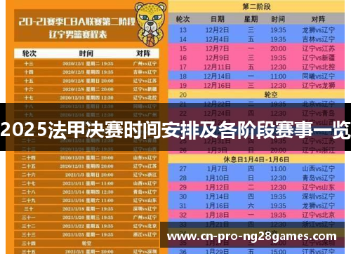 2025法甲决赛时间安排及各阶段赛事一览